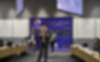 UAlbany's Amy Nitza, director of the Global Center for AI in Mental Health, led a discussion on a prototype tool designed to broaden the reach of psychological first-aid after disasters. (Photo by Cam Whaley for SUNY Downstate)