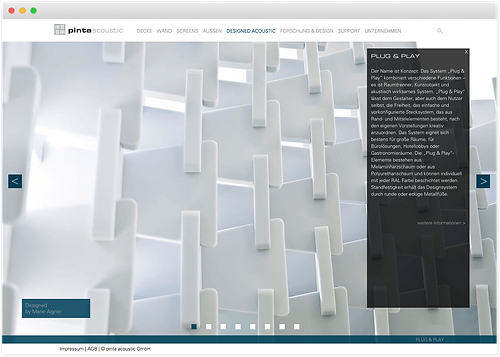 pinta acoustic website designed acoustic