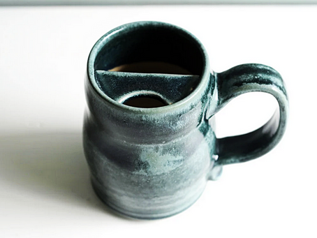 Large Pottery Stein-Style Mustache Mug
