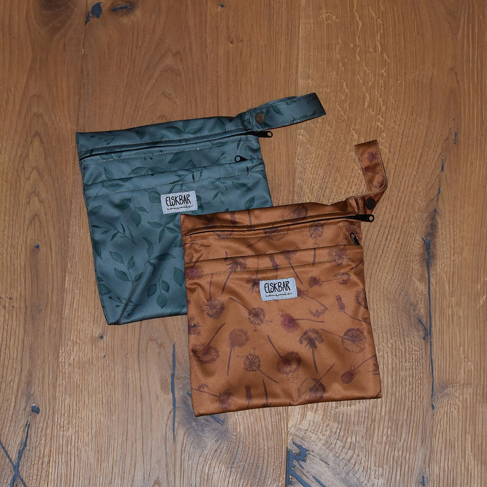 Elskbar Wetbag S mit 2 Fächern (2x)  (Dendelionssenfgelb und Twingsmint)