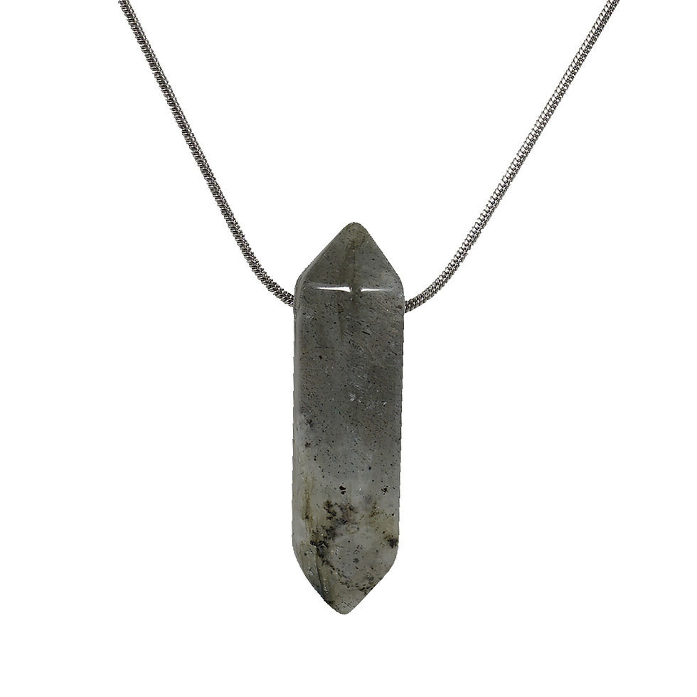 Thumbnail: labradorite minimalist necklace labradoriet ketting dubbeleinder