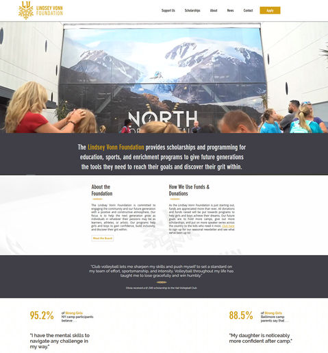 The Lindsey Vonn Foundation website design