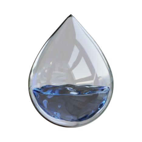 Transparent water droplet