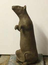 Sculpture en terre cuite brune de Mariette Forges