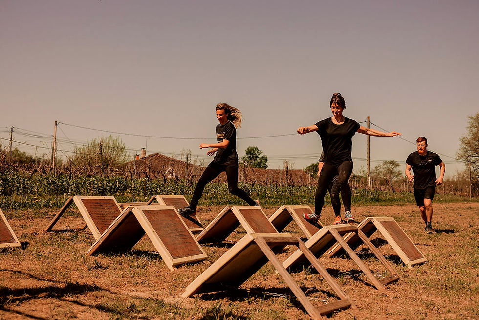 Obstacles pas ninja en groupe