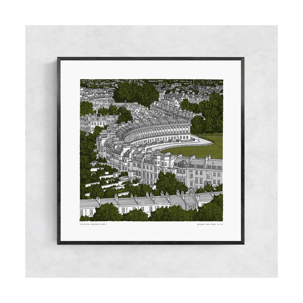 Thumbnail: Above the Royal Crescent, Bath Limited Edition Print