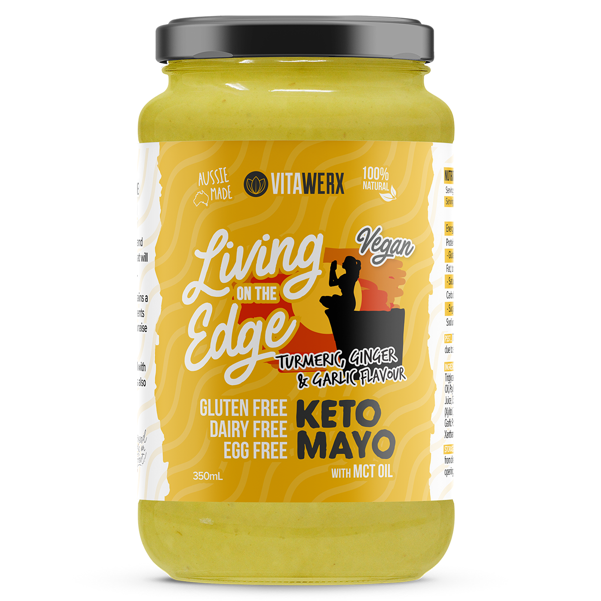 Vitawerx - Keto Vegan Mayonnaise 12 x 350ml - Tumeric, Ginger & Garlic