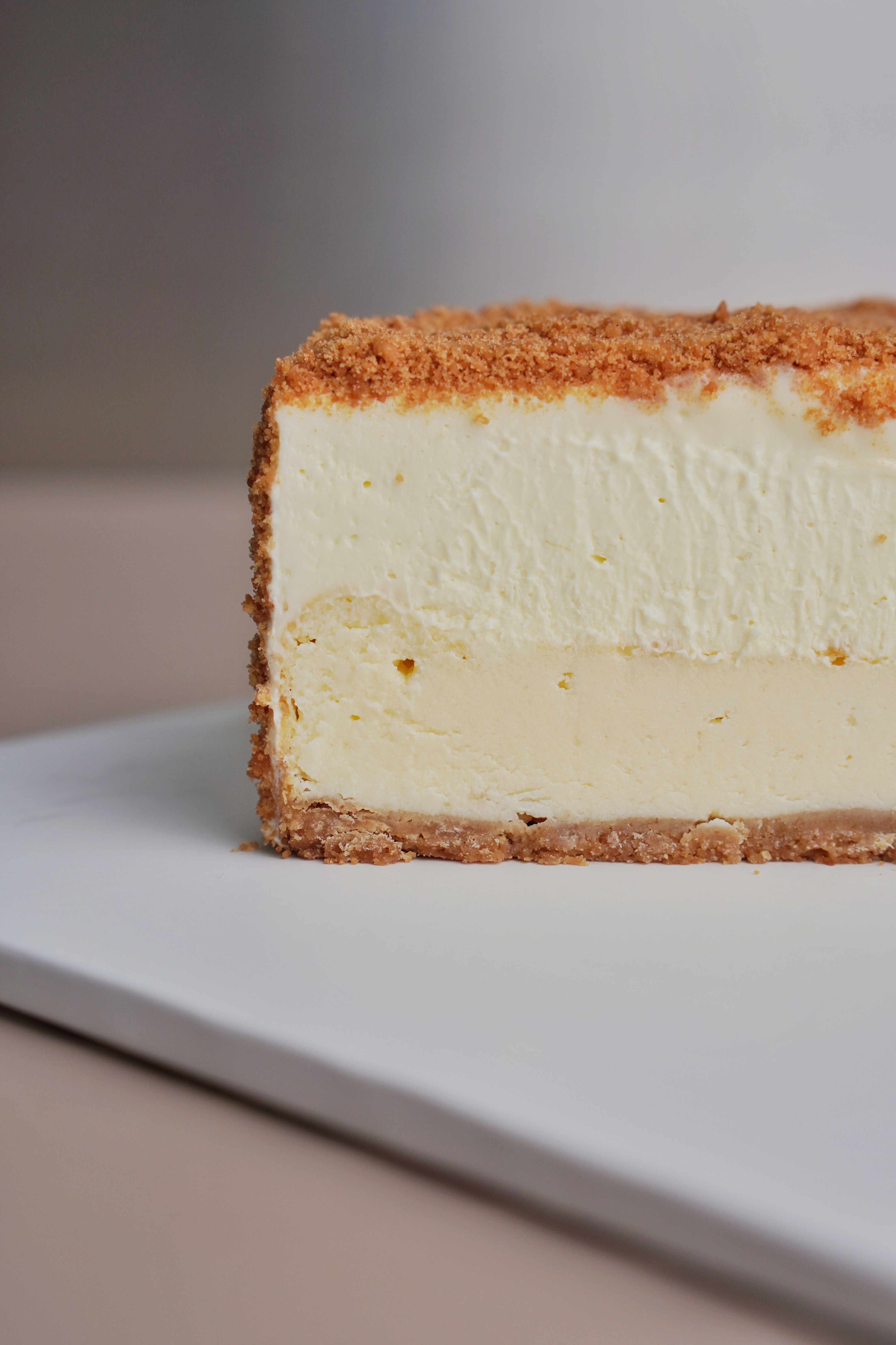 cross section of a double cheesecake