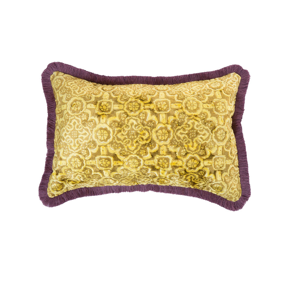 Cushion Frangi & Rectangle <Croise / Honey Brown>