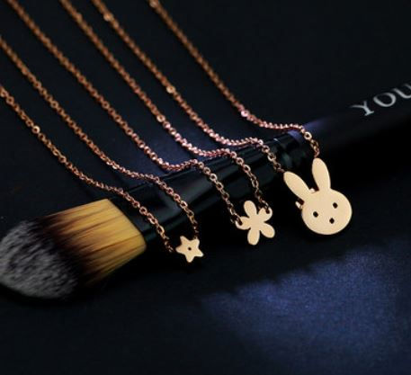 Thumbnail: 18k rose gold-plated bun necklace