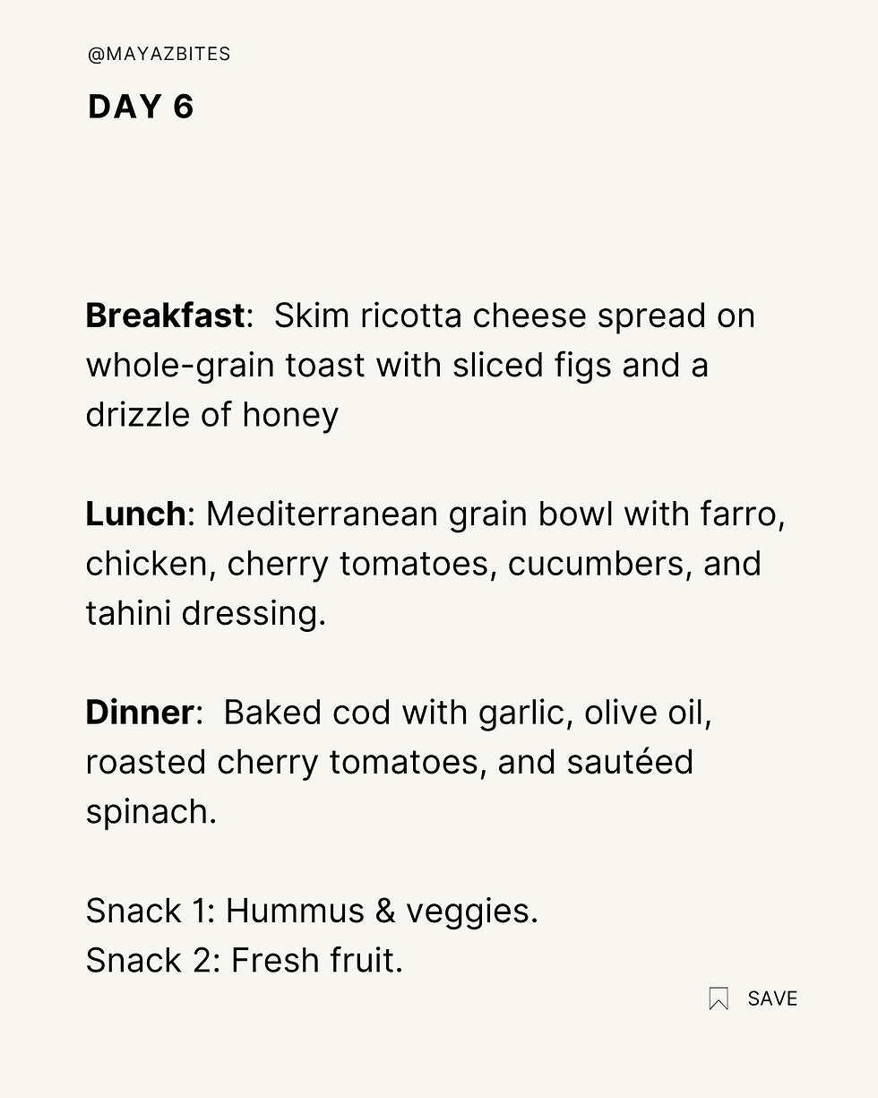 Mediterranean Diet Basic 7-Day Meal Plan