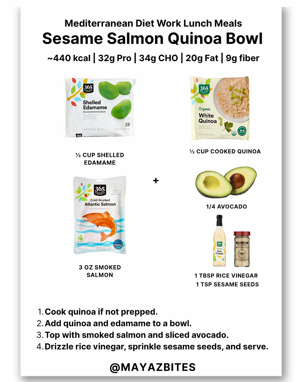 Dietitian-Approved Mediterranean Diet Work Lunch Meals For Sustainable Weight Loss