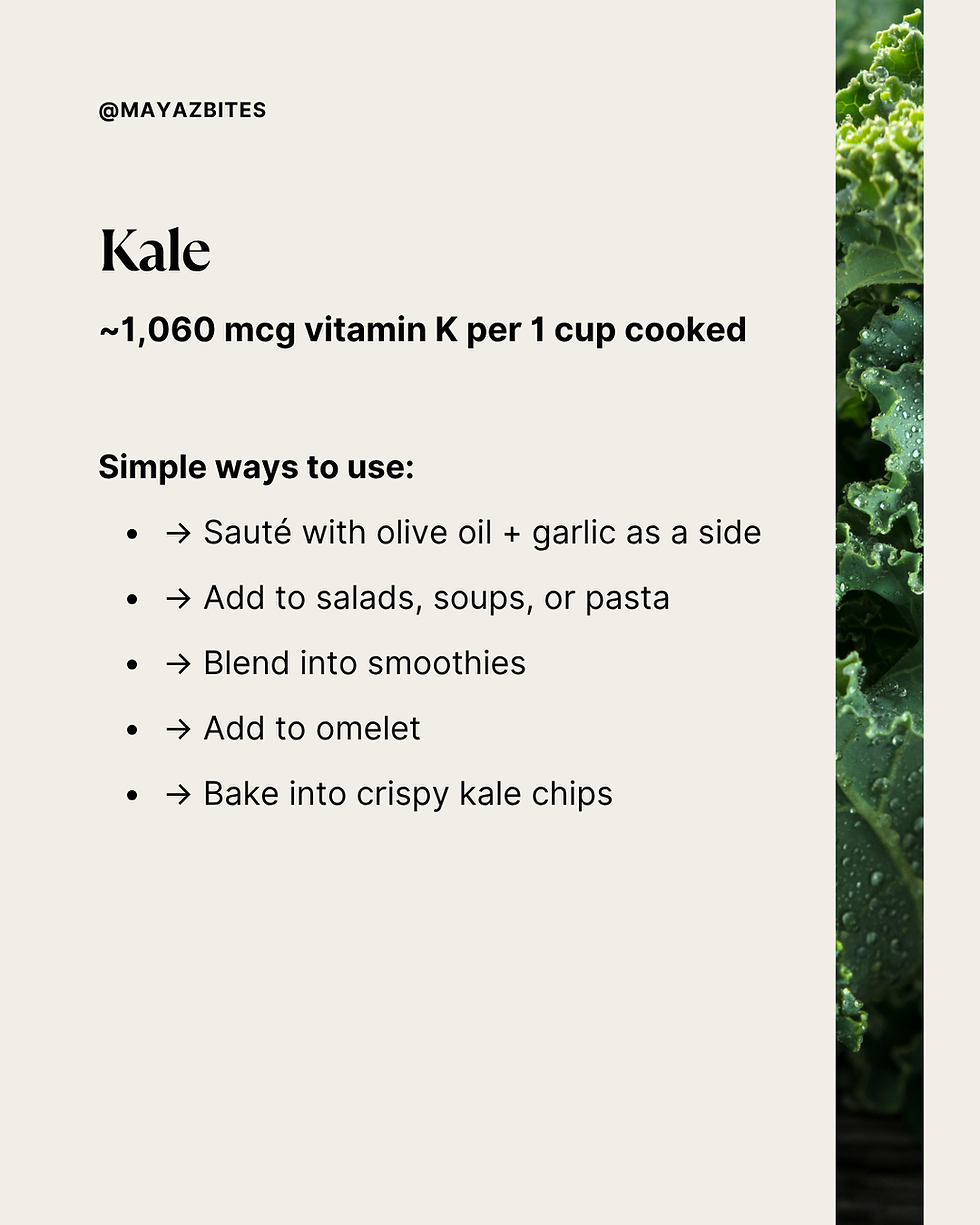 Mediterranean Diet Vitamin K Foods List