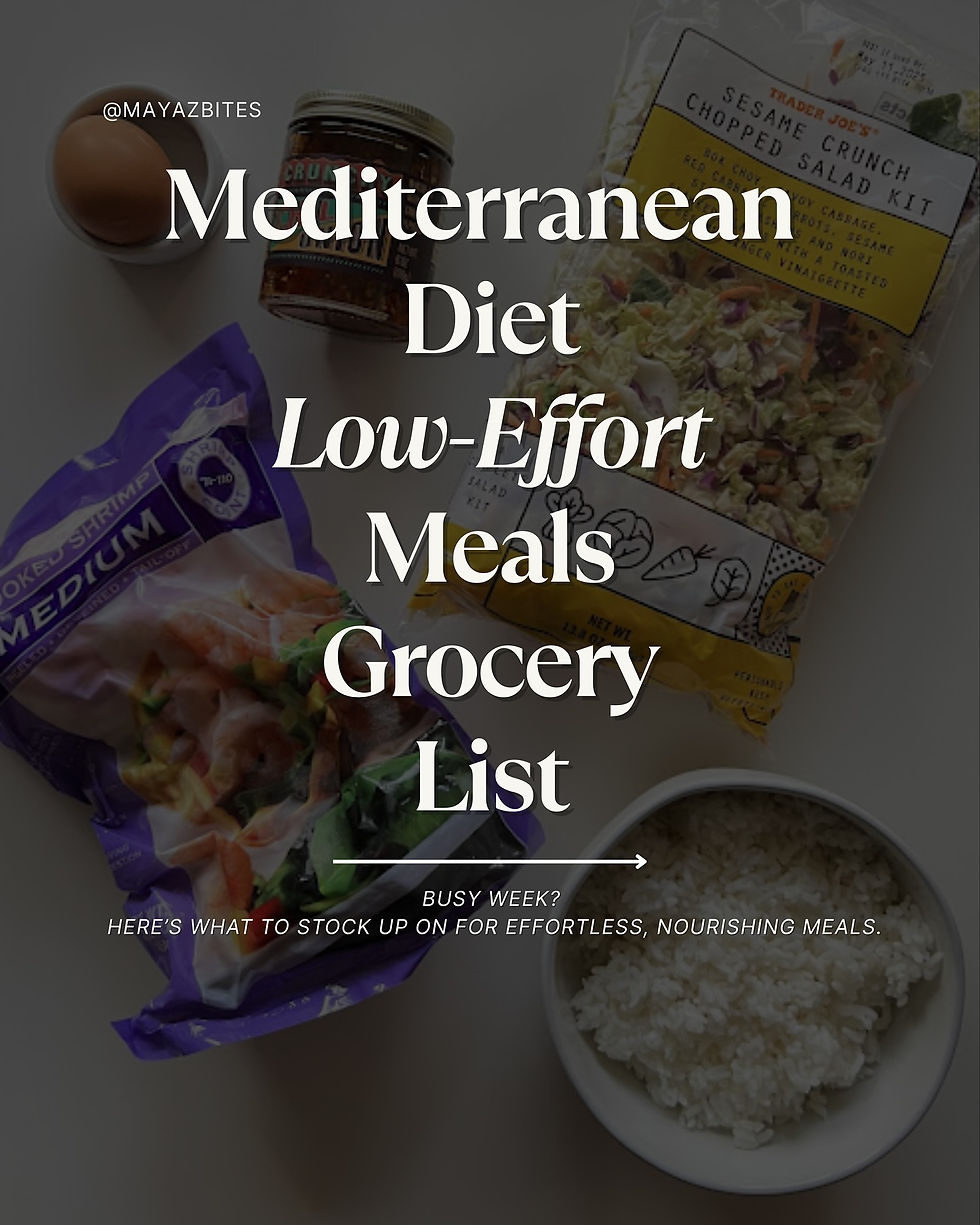 Mediterranean Diet Low-Effort Meals Grocery List