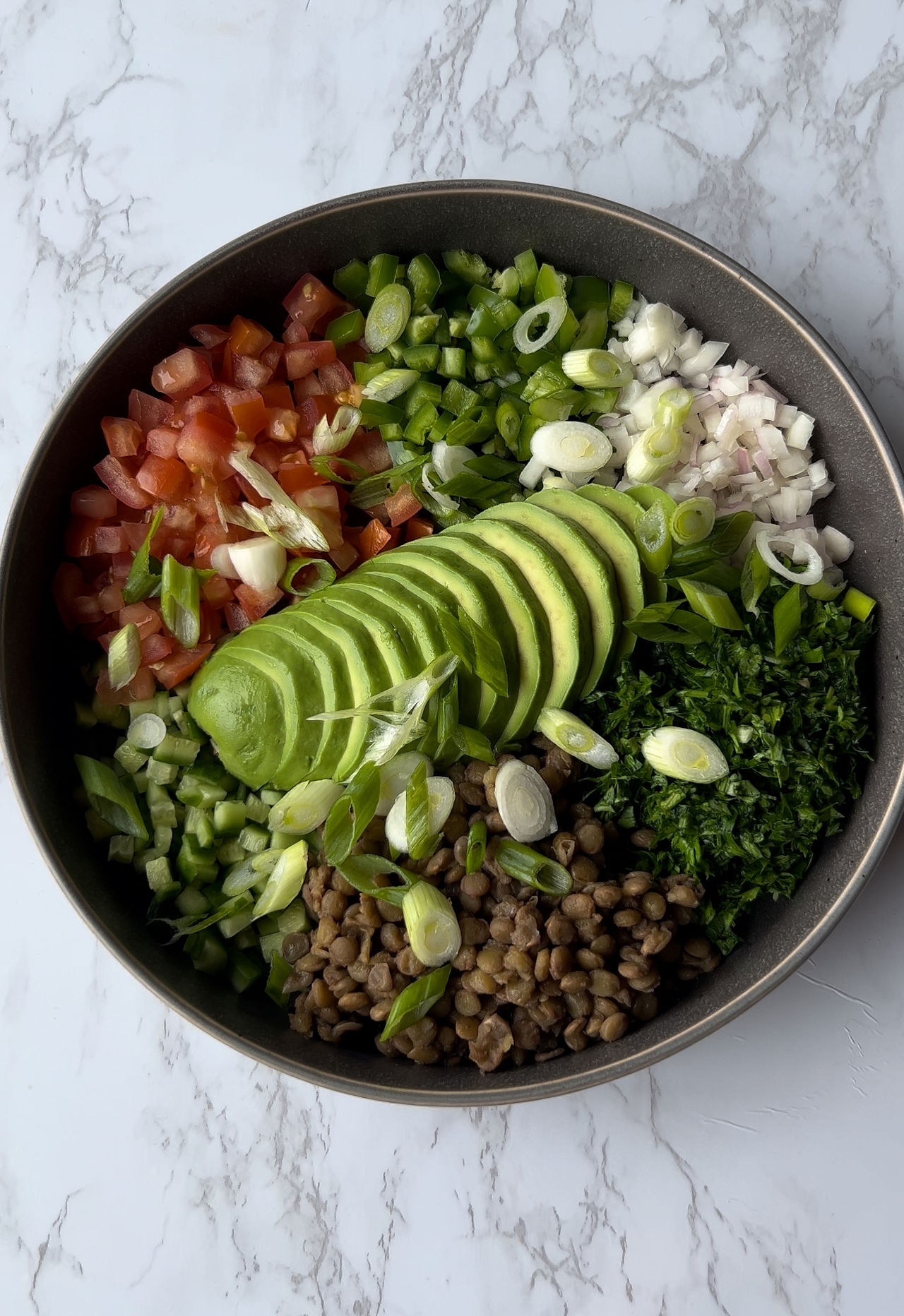 Mediterranean Diet Walnuts & Thyme Lentil Salad Recipe By Registered Dietitian Nutritionist Maya Oueichek, MBA, RDN