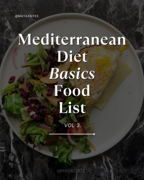 Mediterranean Diet Basics Food List Volume 3