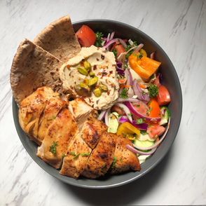 Mediterranean Diet Chicken & Hummus Bowl Recipe