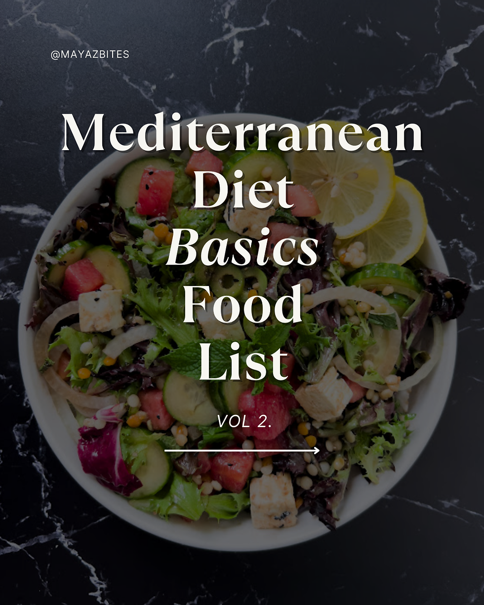 Mediterranean Diet Basics Food List Volume 2