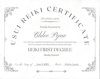 reiki certification