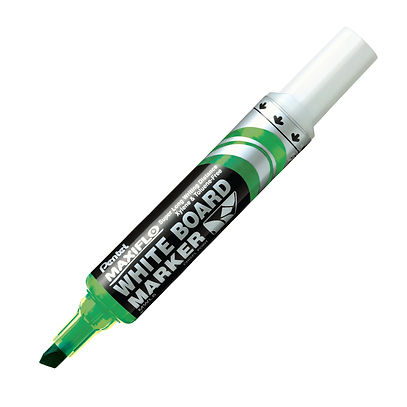 Pentel Maxiflo White Board Marker Green - Chisel Point, 2.0/5.7mm