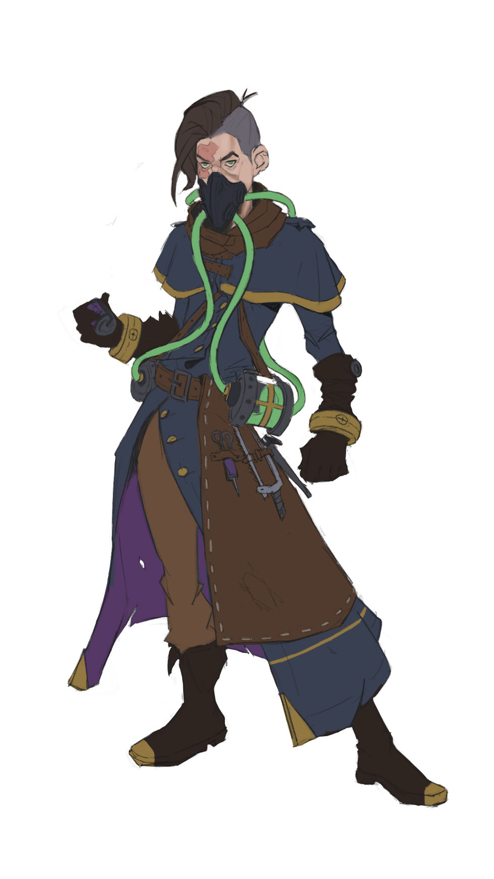 flat color + line art
