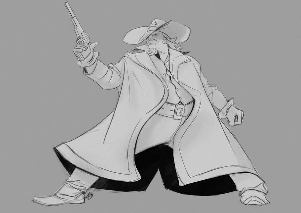 Cowboy sketch