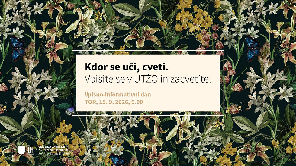 Vpisno-informativni dan Univerze za tretje življenjsko obdobje(UTŽO) Šmarje