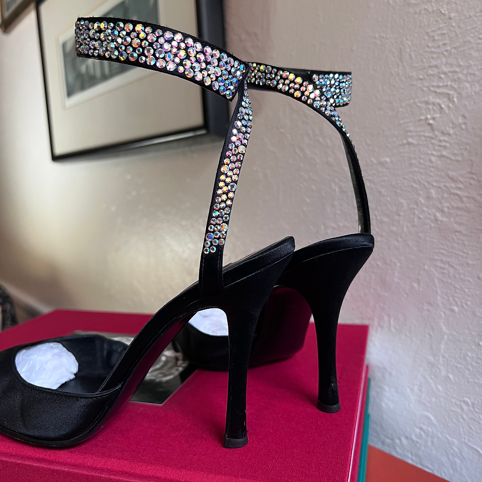 Thumbnail: Sergio Rossi Crystal Ankle Wrap Pump; EU 39