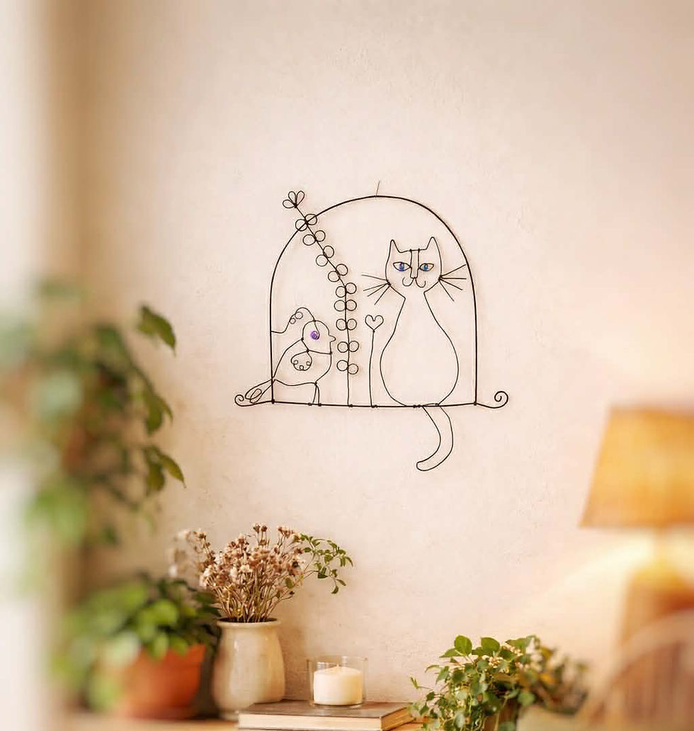 ATELIER SCULPTURE FIL DE FER - SCENETTE DU JARDIN