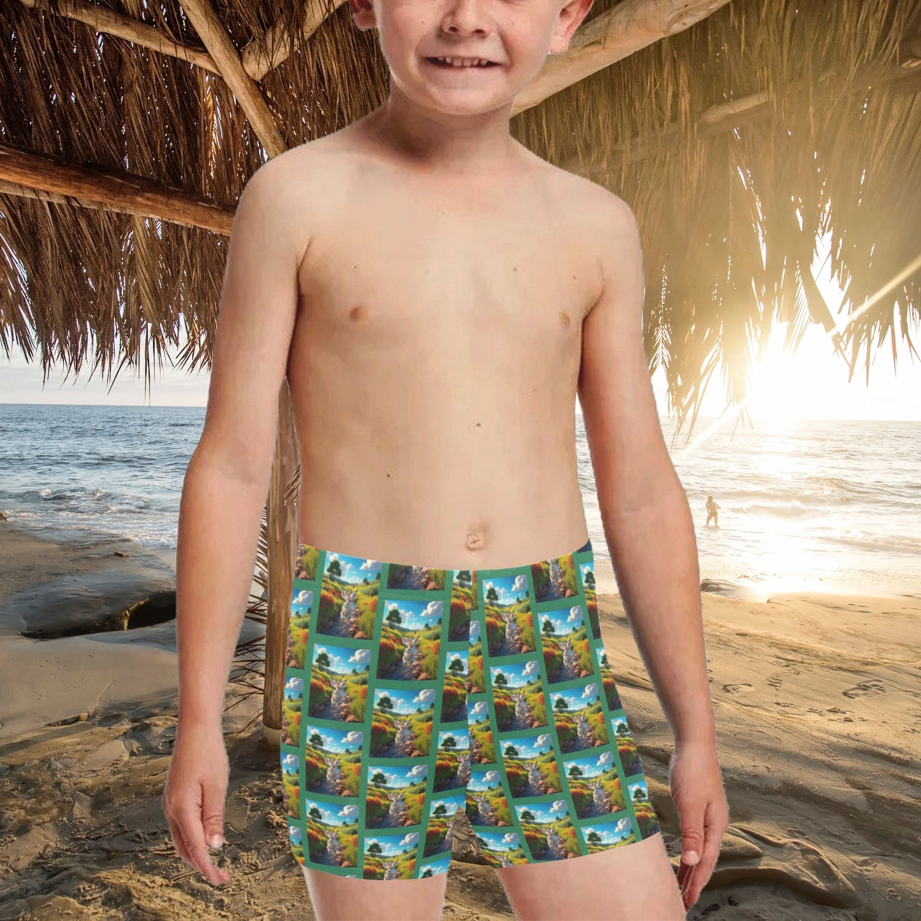 **Little Boy's Baby Antelope Swim Trunks