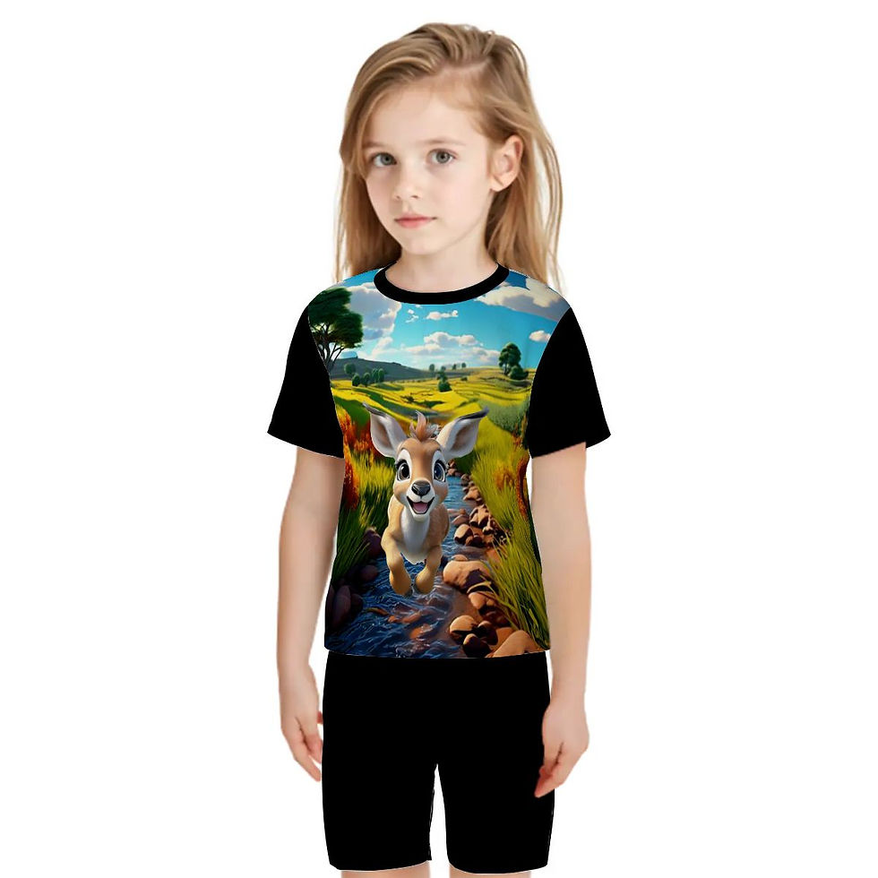 Thumbnail: Kid's Baby Antelope Short Pj set
