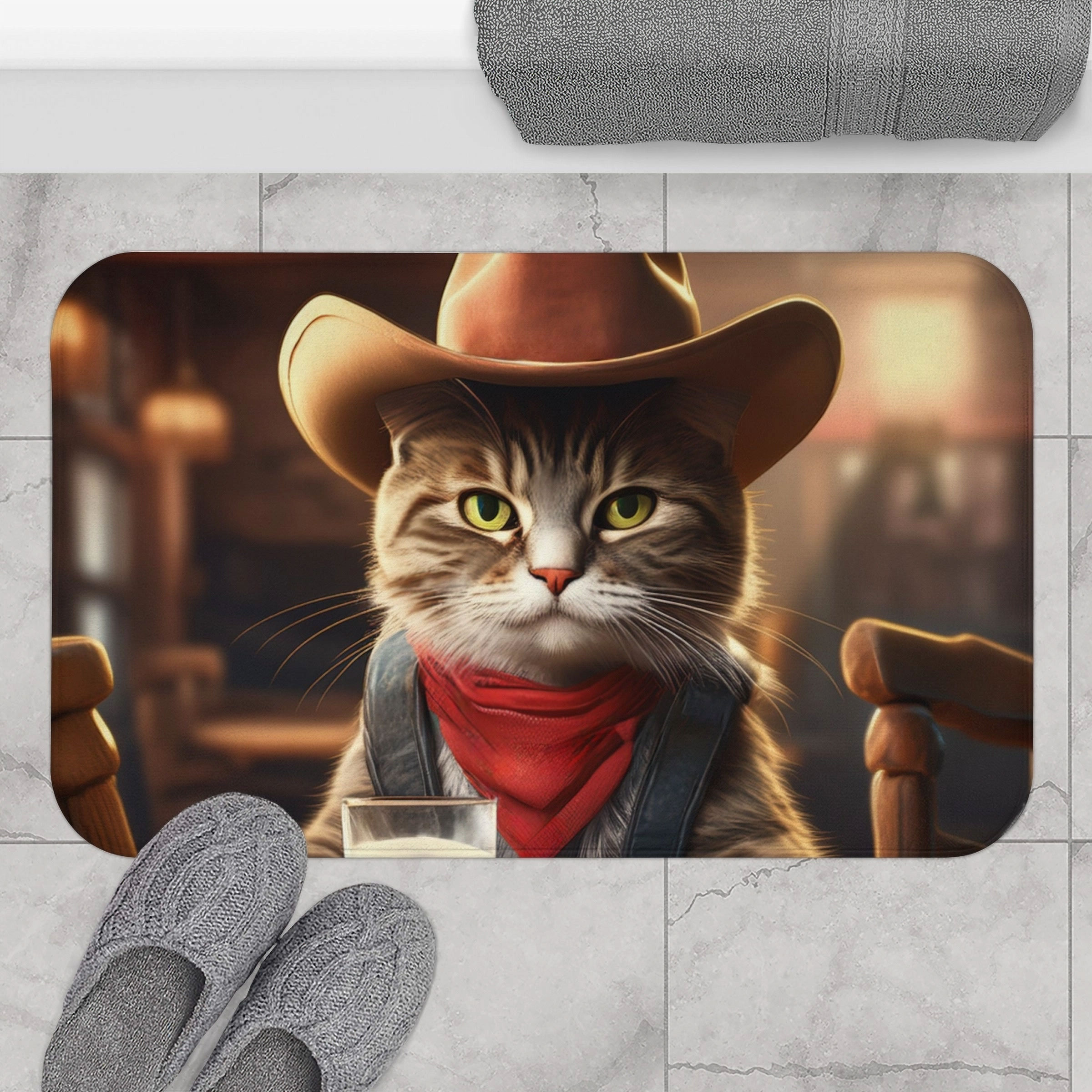 Cowboy Kitty Bath Mat