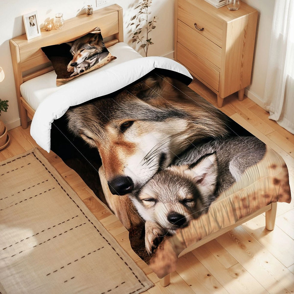 Thumbnail: Wolf & Pup Twin Comforter Set