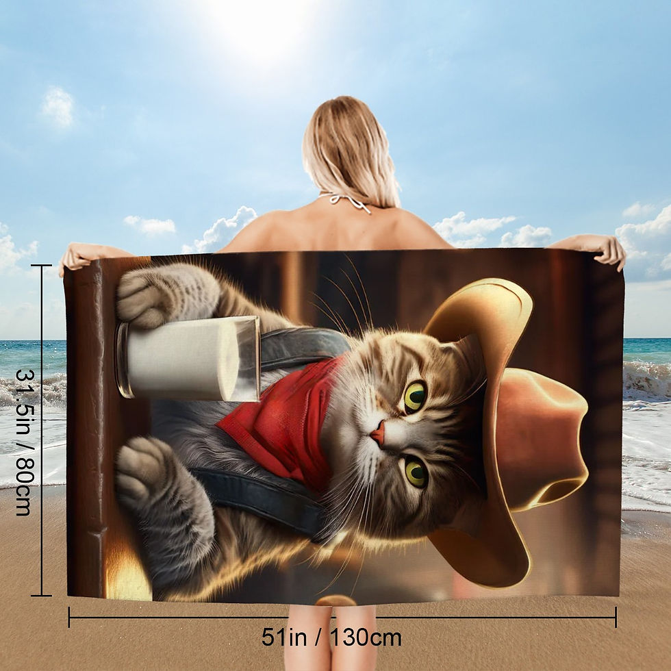Thumbnail: Cowboy Kitty Microfiber Bath / Beach Towel