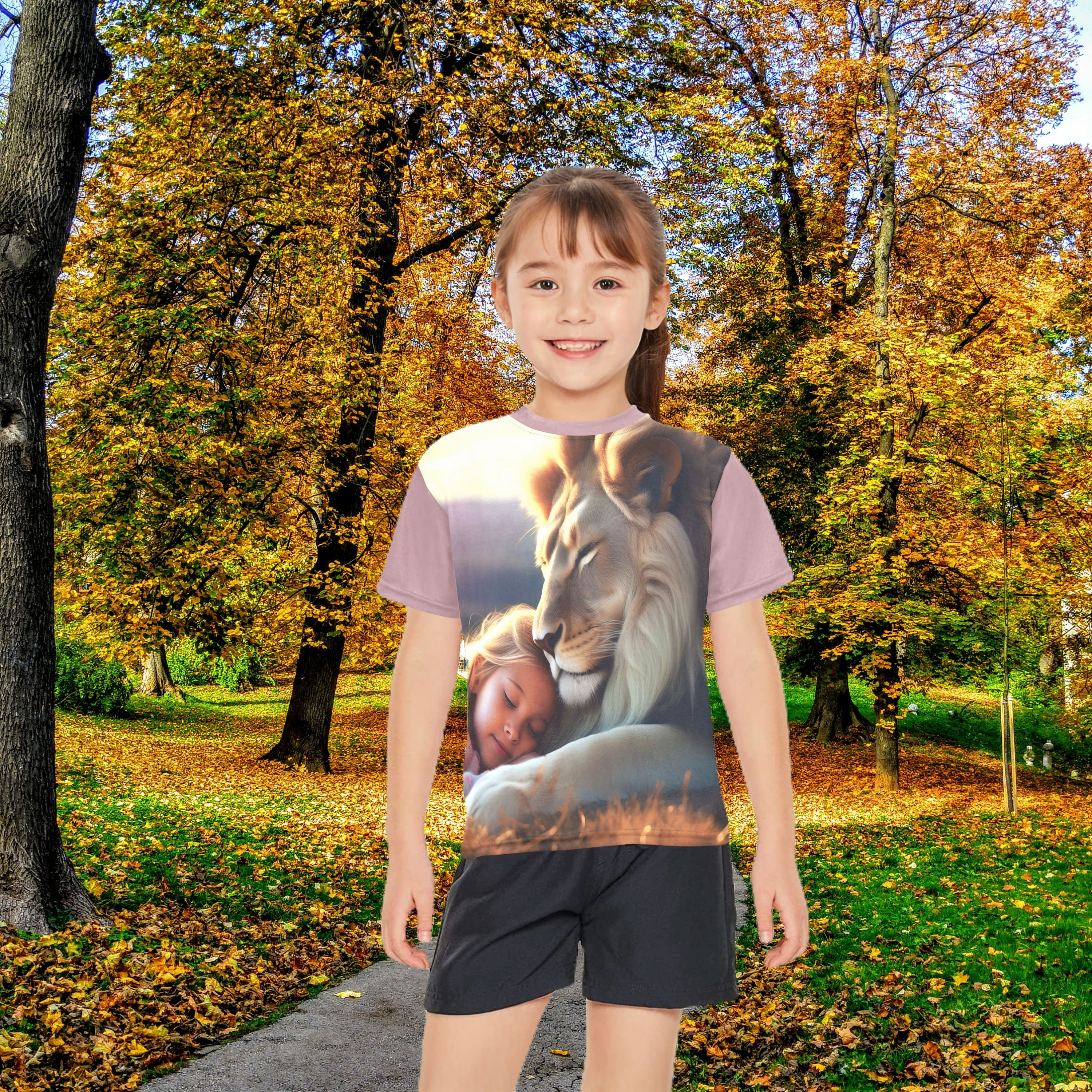 Big Girl's Judah & Girl AOP Tee
