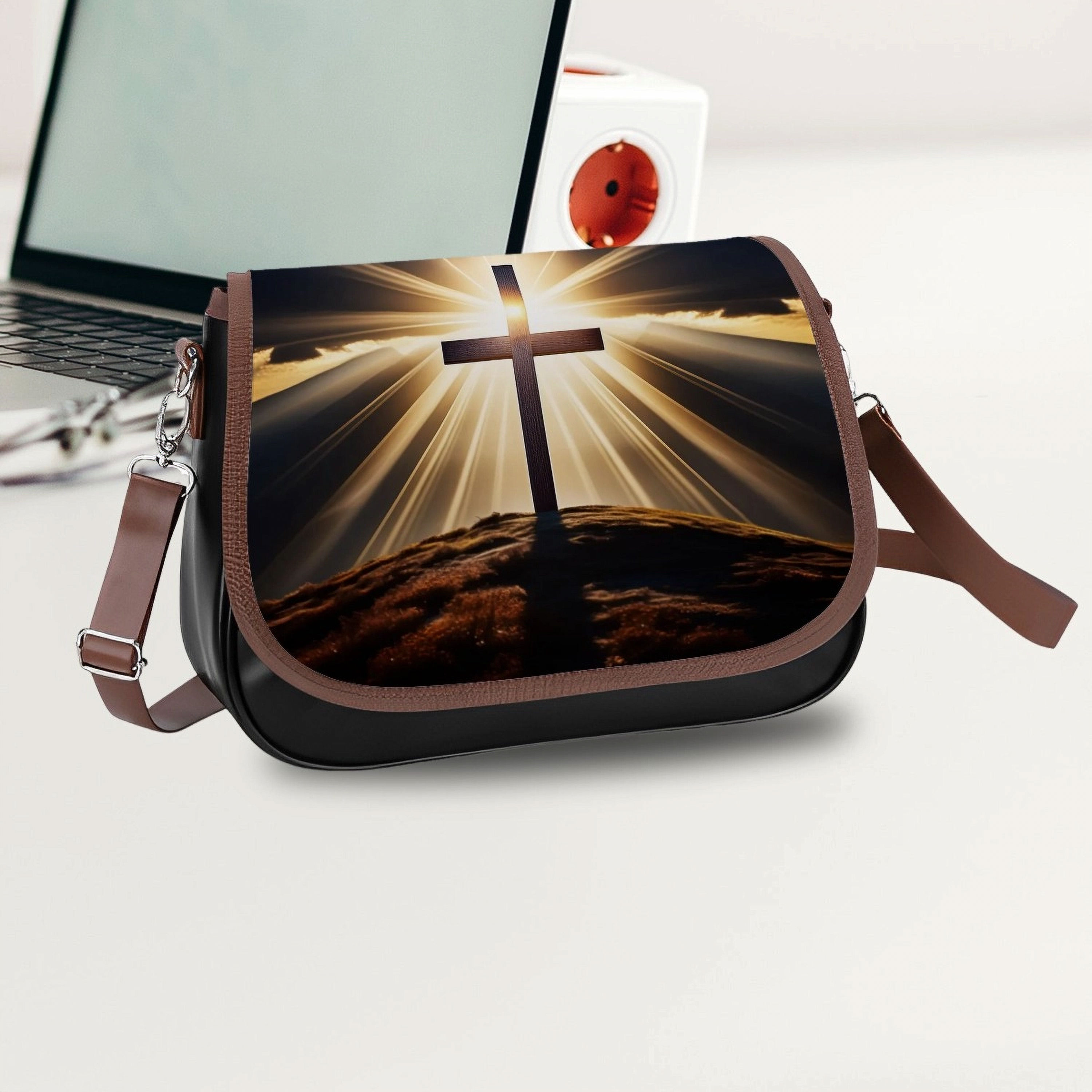 Divine Cross Leather Handbag