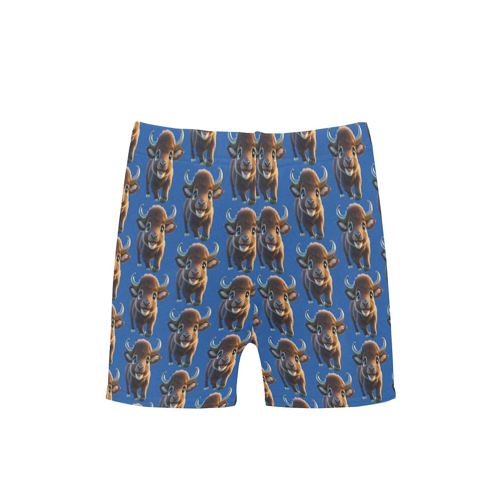 Thumbnail: **Little Boy's Baby Buffalo Pattern Swim Trunks