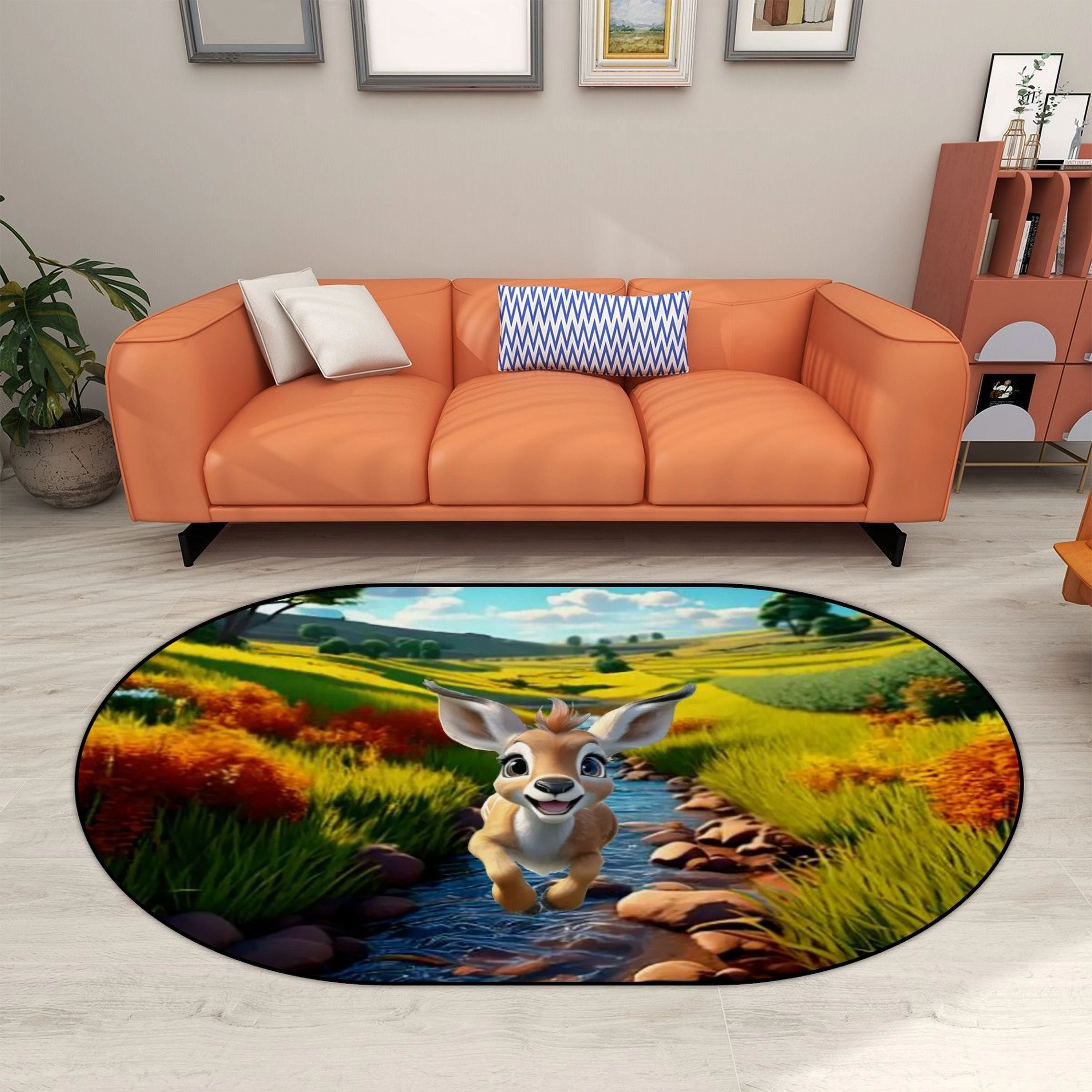 Baby Antelope Oval Area Rug