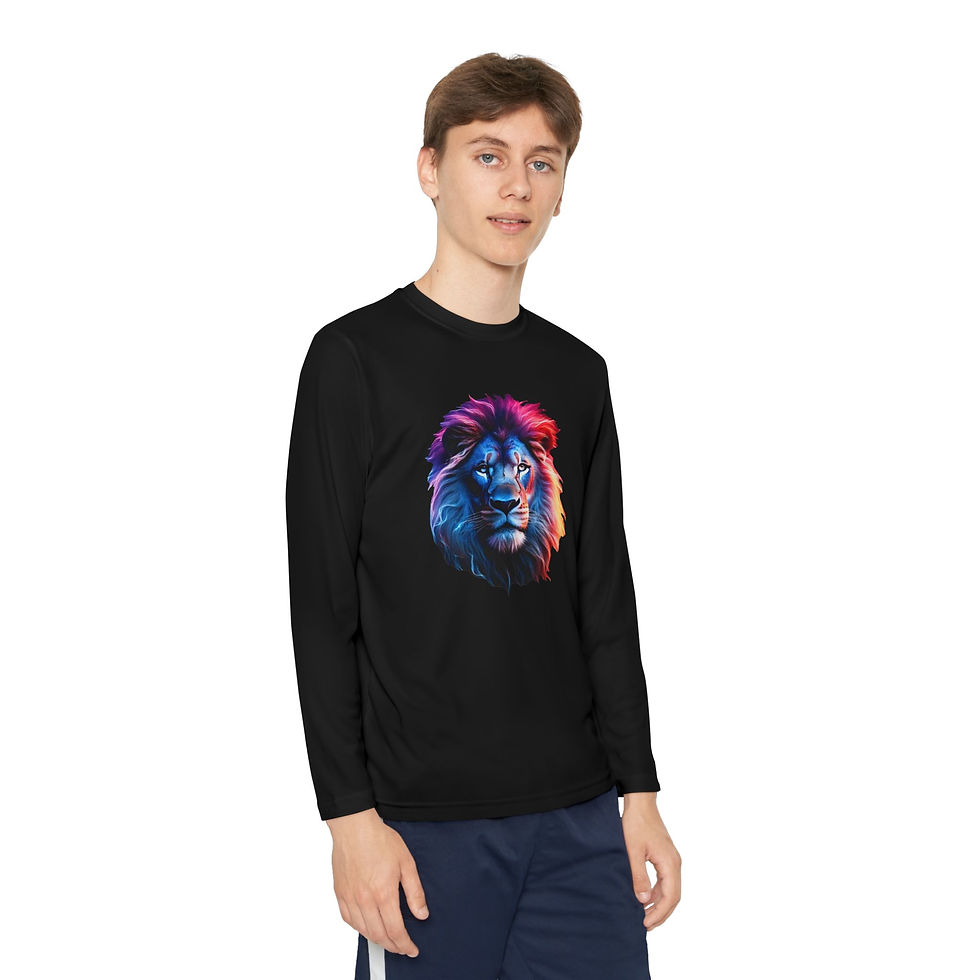 Thumbnail: Big Boy's Colorful Lion Long Sleeve Tee