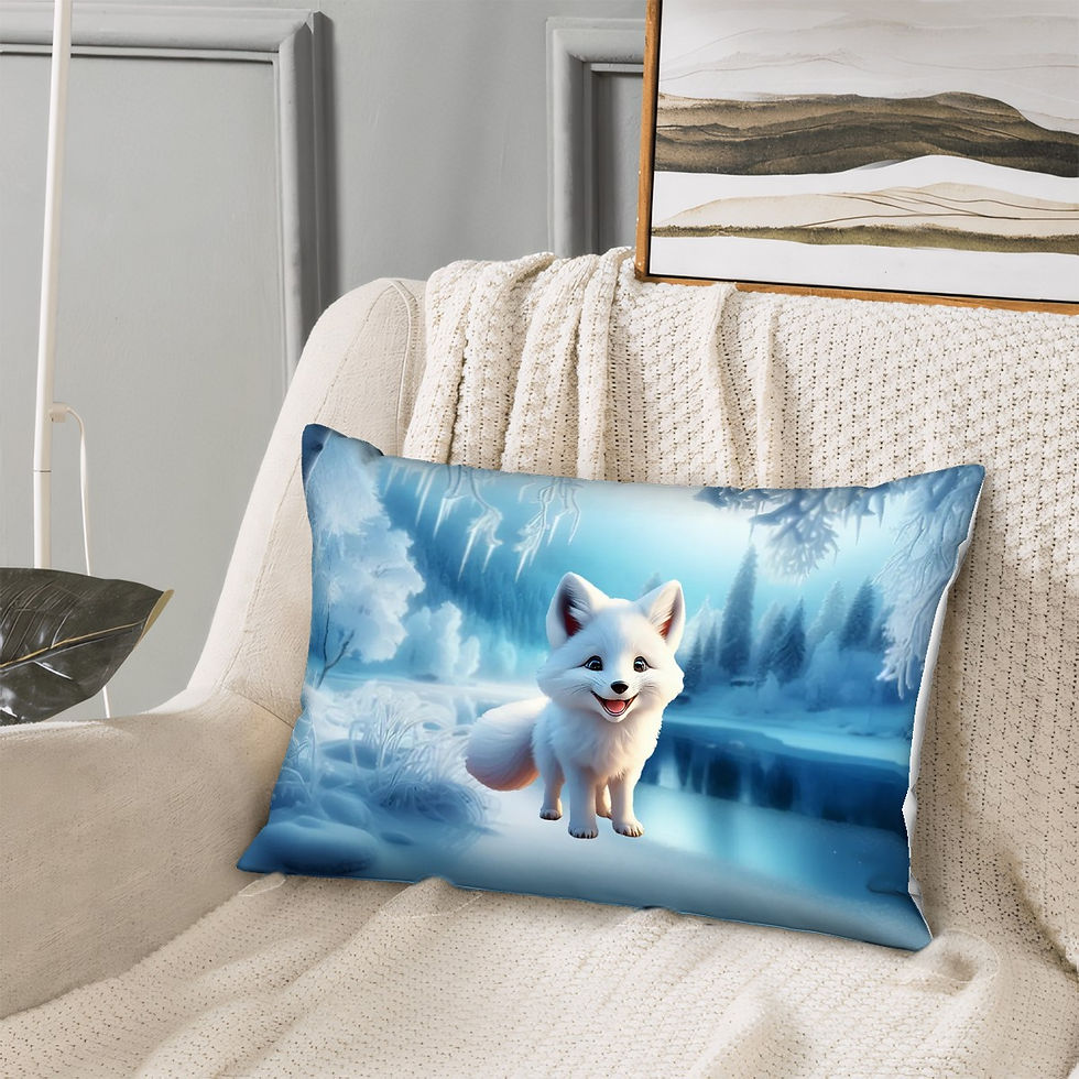 Thumbnail: Baby Arctic Fox Satin Pillowcase with Hidden Zipper