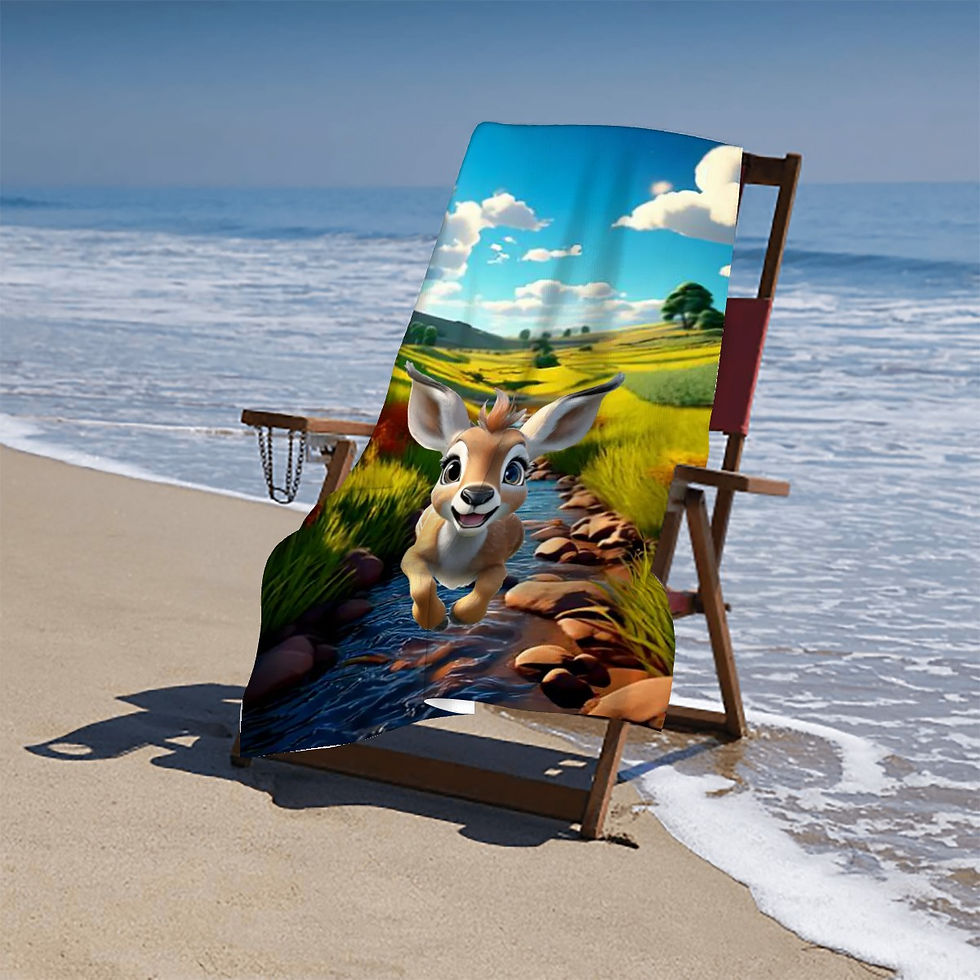 Thumbnail: Baby Antelope Microfiber Bath / Beach Towel