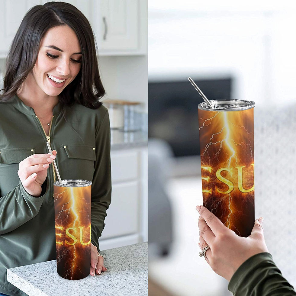 Thumbnail: **Jesus Lightning 20 oz, Skinny Tumbler W / Straw