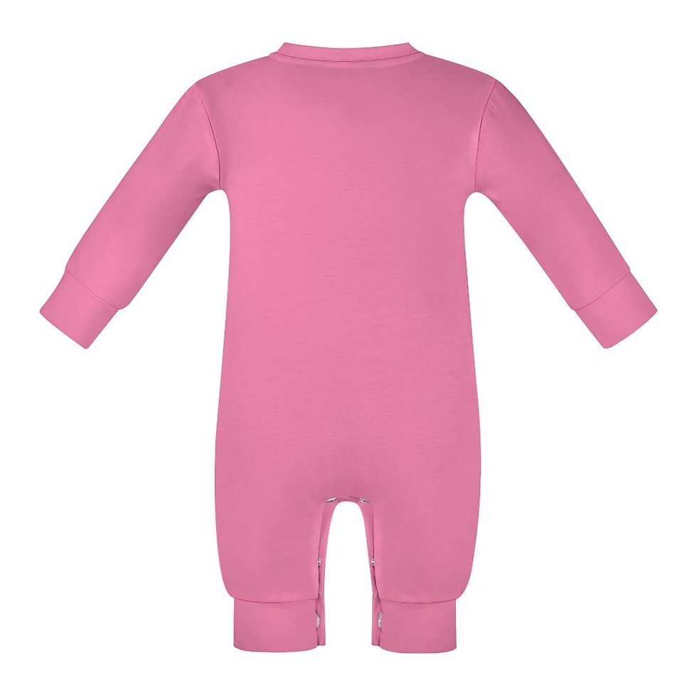 Thumbnail: ** Happy Ark Long Sleeve Baby Romper - Pink