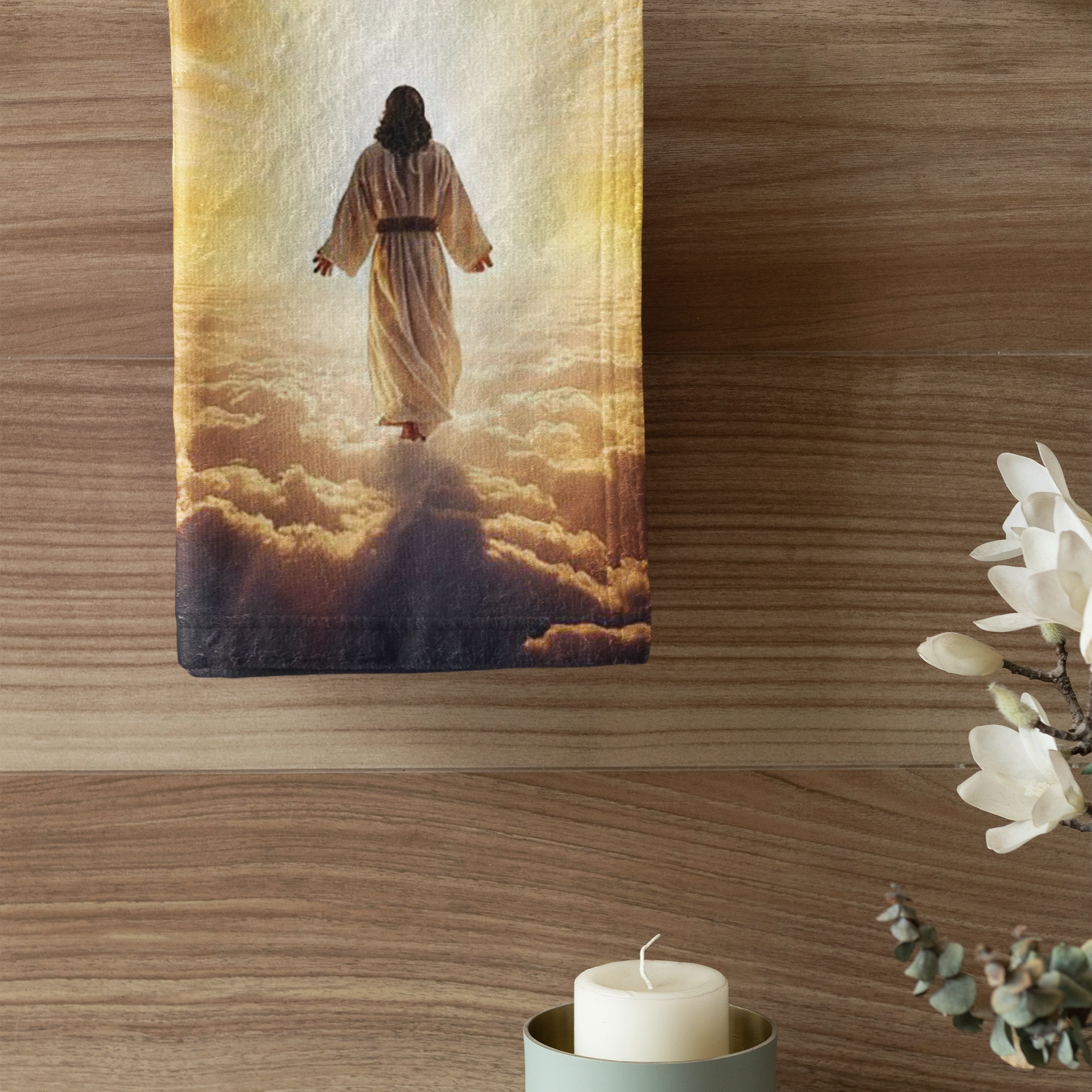 Jesus on the Clouds Microfiber Hand Towel
