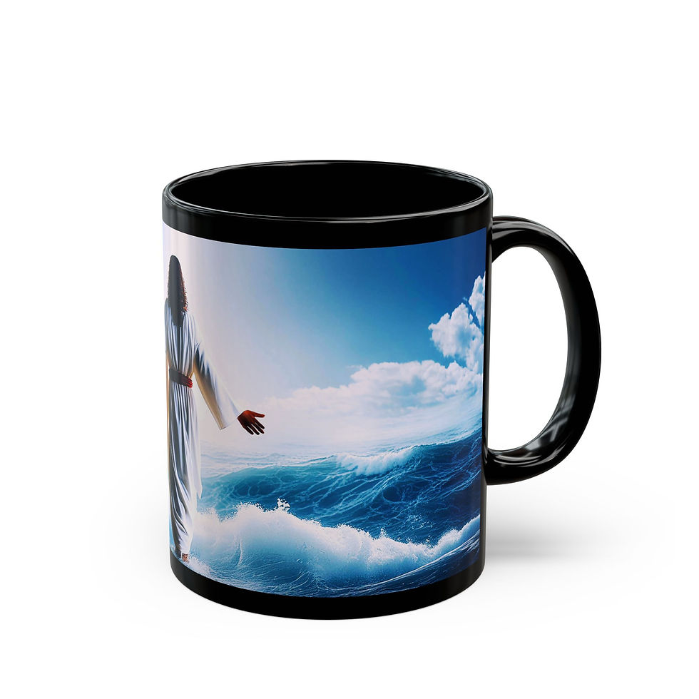 Thumbnail: Jesus Walking on Water Black Mug