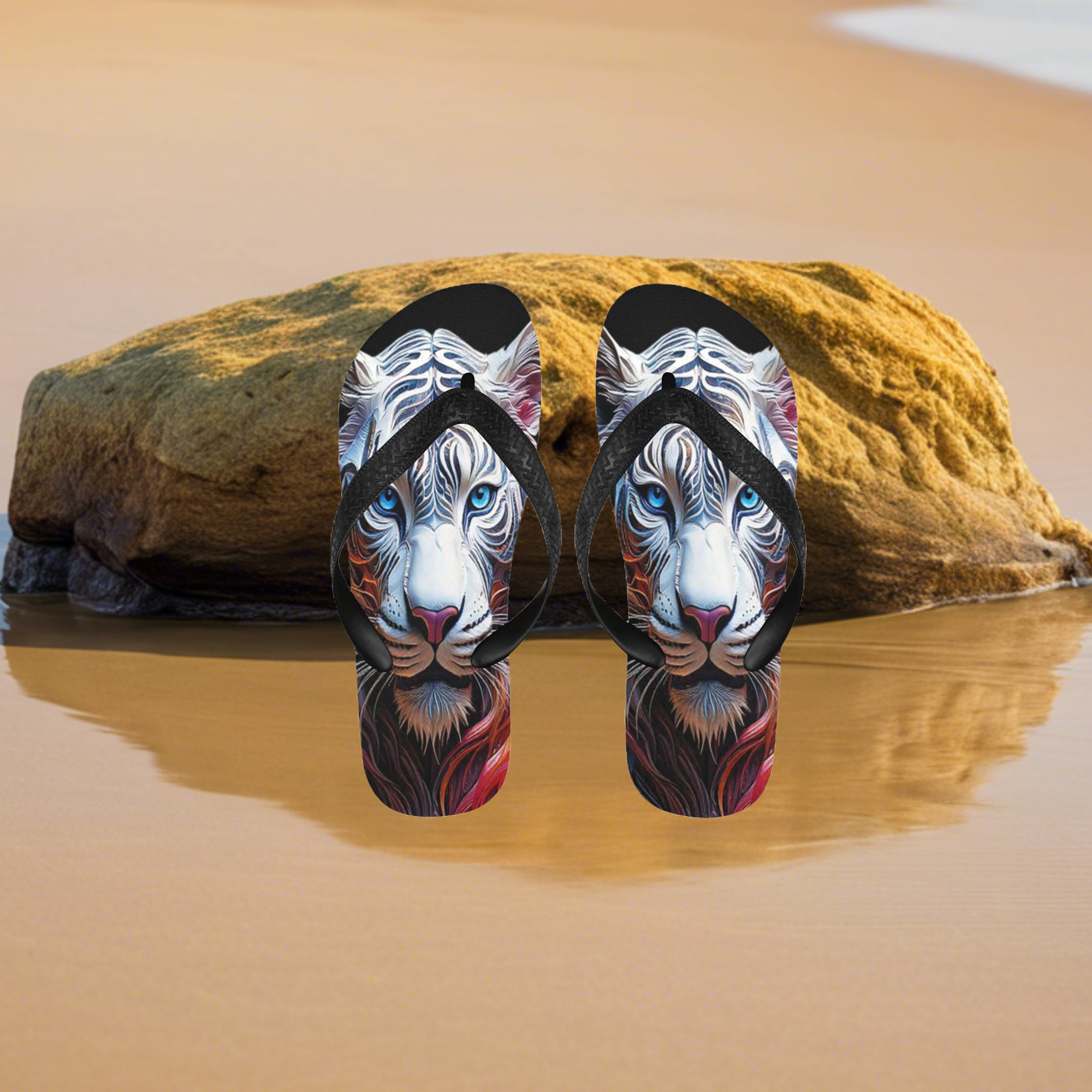 **White Tiger Flip-Flops