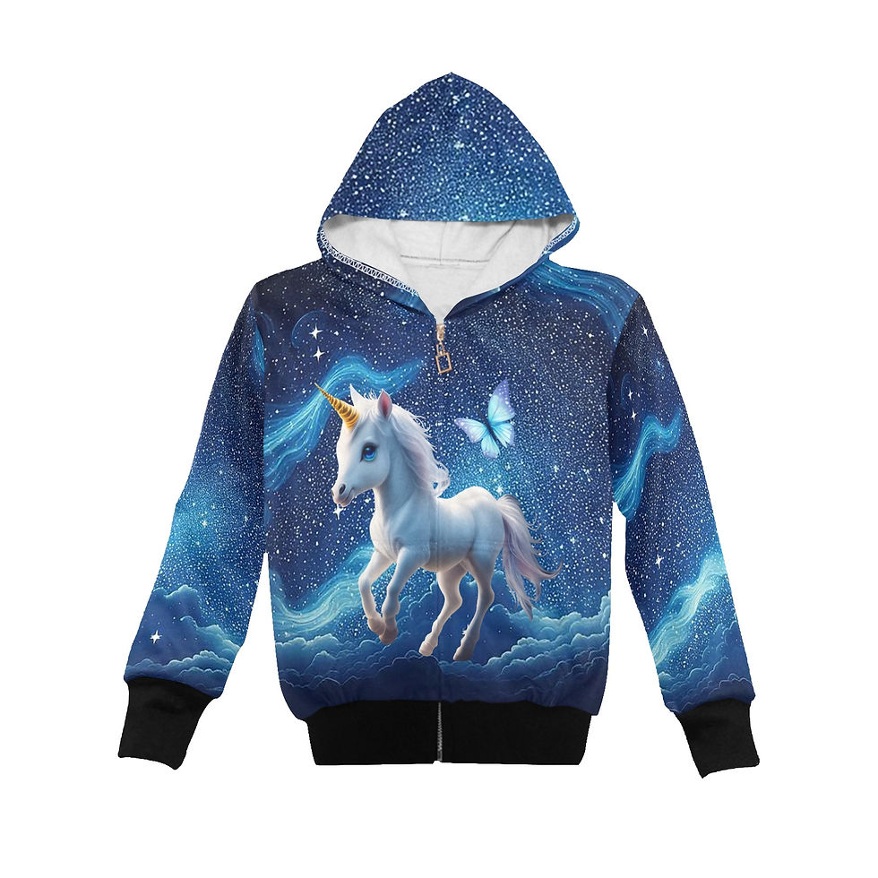 Thumbnail: **Little Girl's Baby Unicorn Zip Hoodie