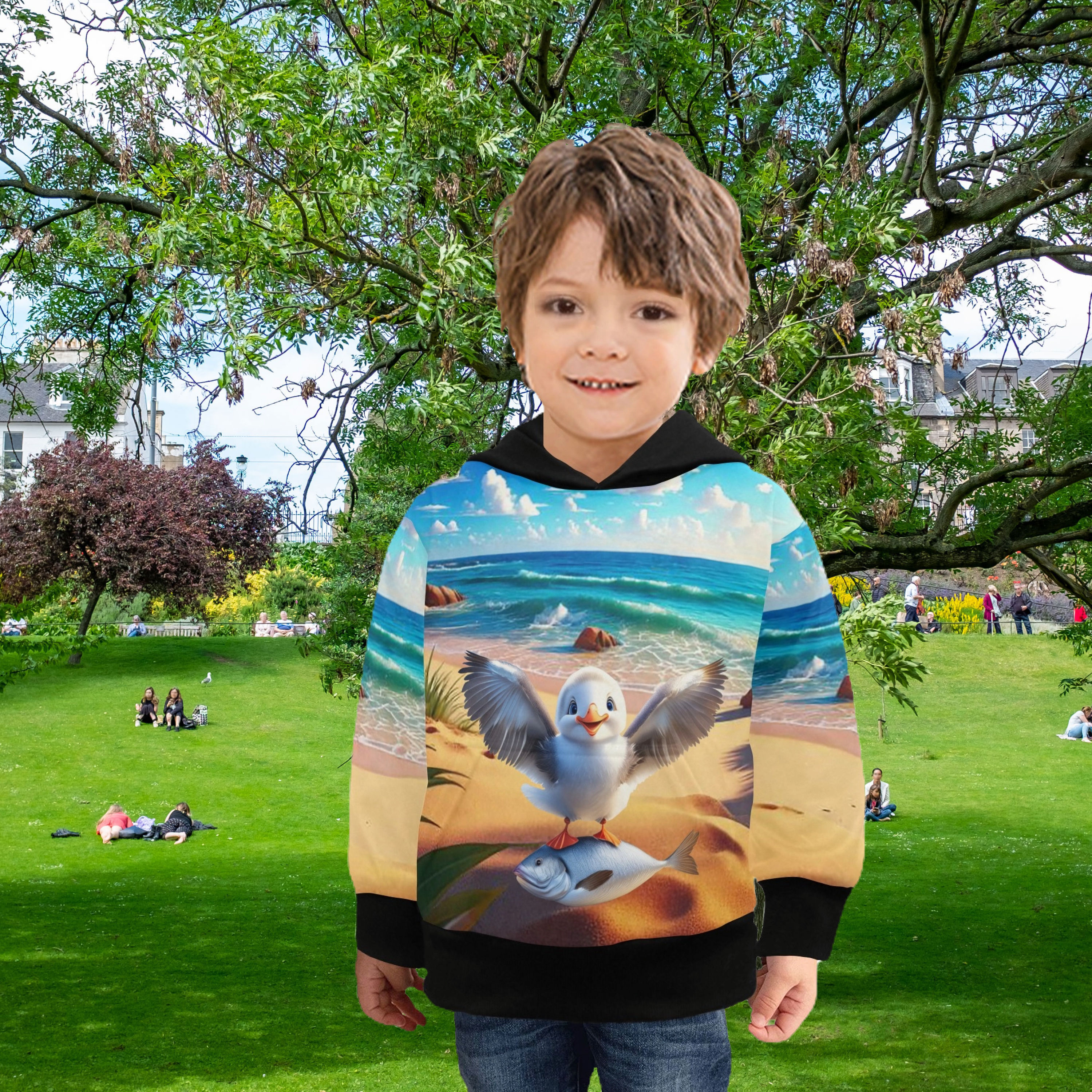 **Little Boy's Baby Albatross AOP Hoodie