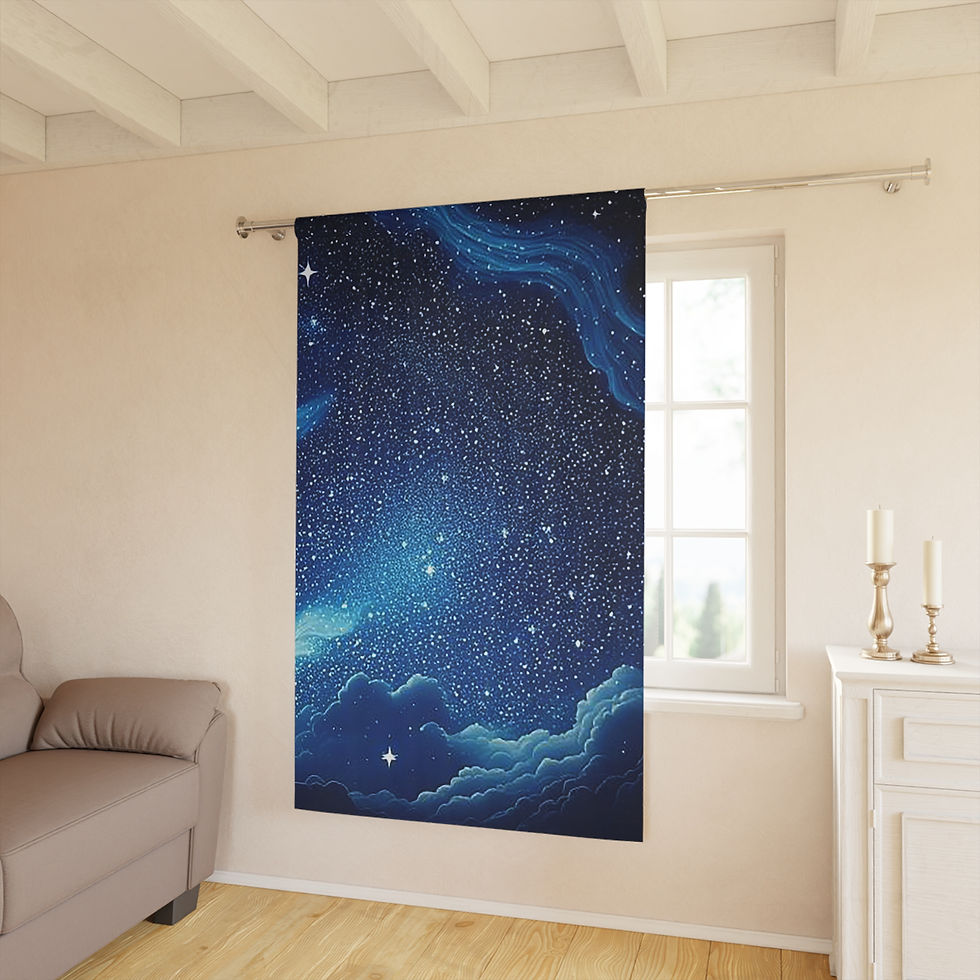 Thumbnail: Night Sky (A) Blackout Window Curtain - 1 Piece