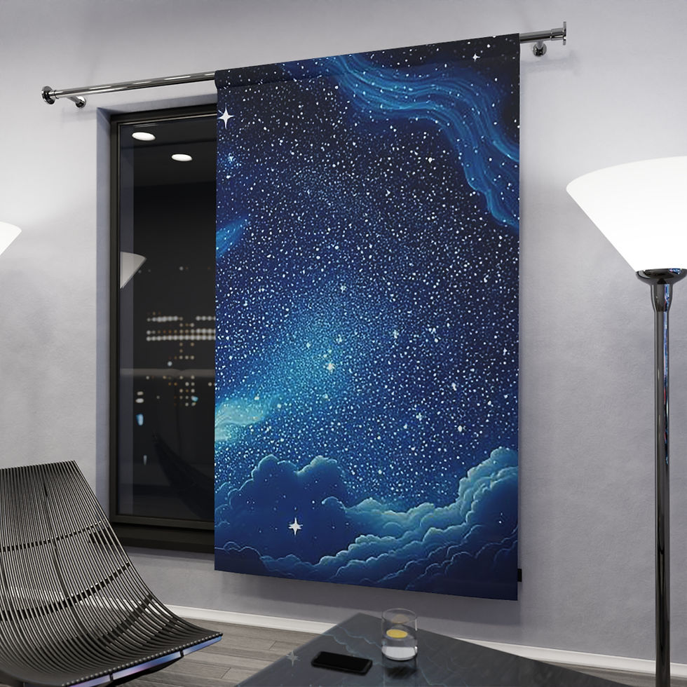 Thumbnail: Night Sky (A) Blackout Window Curtain - 1 Piece